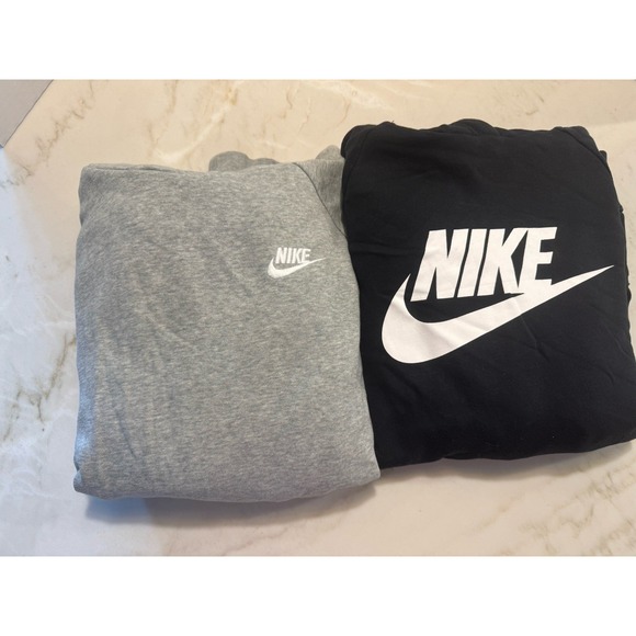 Nike Tops - 2 Nike Women's Medium Pullover Hoodies Sweatshirts Gray Black Swoosh Logo